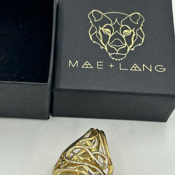 Women’s Mae and Lang 14 karat gold plated cocktail ring size 6 - Picture 4 of 7